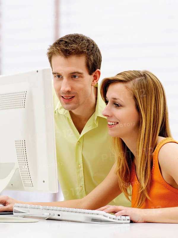 Young couple using a computer