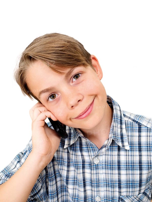 Teenager using a mobile phone