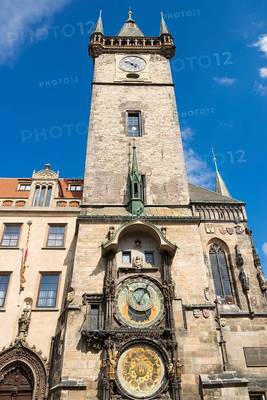 Prague's Astronomical Clock or Orloj on the Old Town Hall