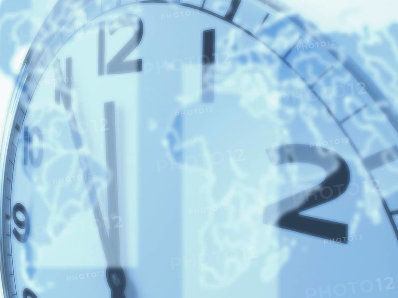 Clock with world map