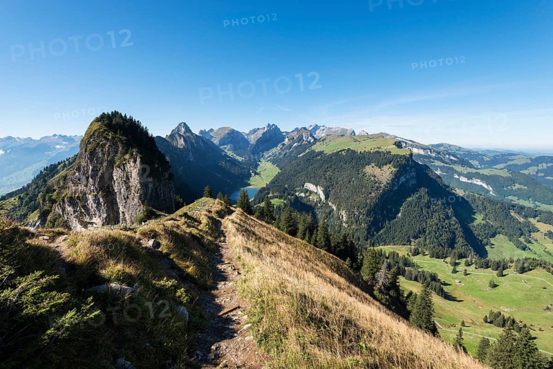 View of the Appenzell Alps as seen from the geological mountain trail