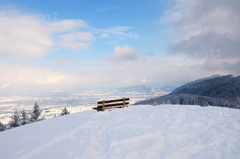 Bench on a mountain peak