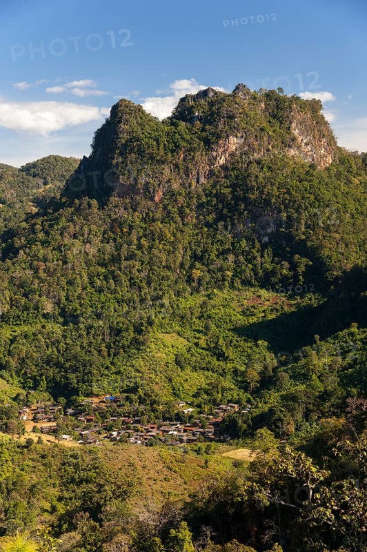 View of the village and mountains