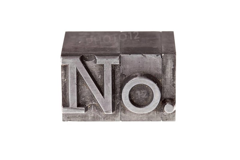 Old lead letters froming the abbreviation 'No.'