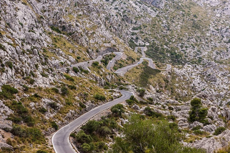 Winding mountain road to Sa Calobra