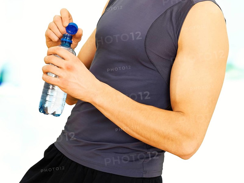 Young man during training