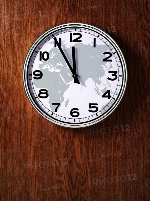Clock with a map of Europe