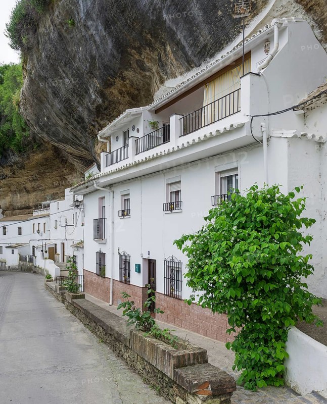 Houses built into rock