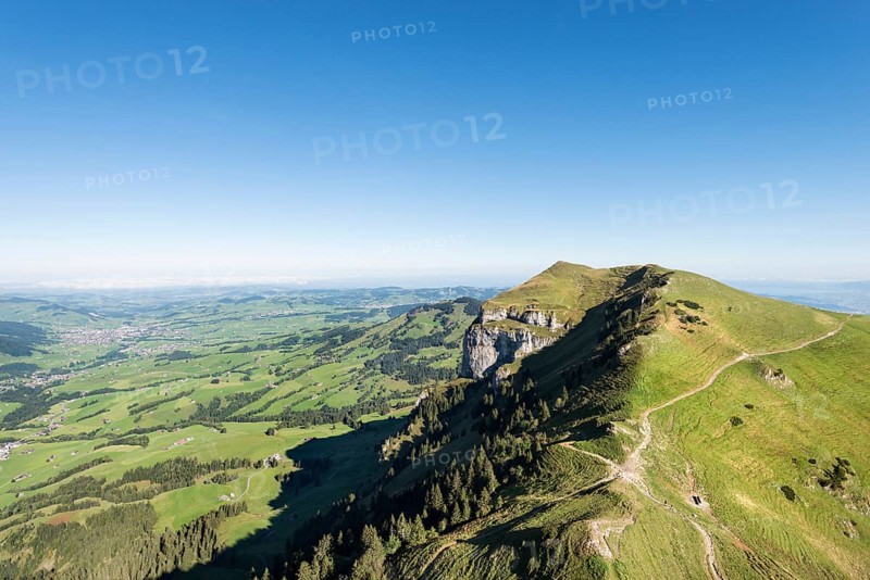 View of the Appenzellerland region as seen from Hoher Kasten mountain