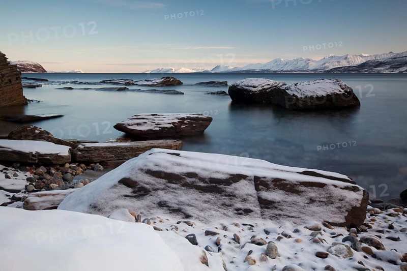 Ullsfjord near Oldervik in winter