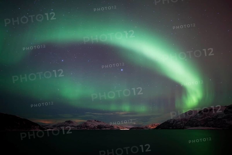 Northern Lights over the Grotfjord in winter