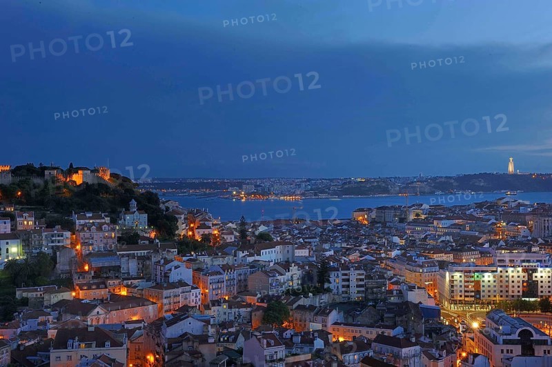 View from lookout point of Miradouro Senhora do Monte towards the Castello Sant Jorg