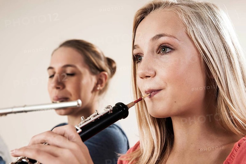 Teenagers making music together