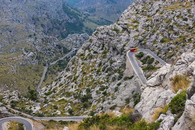 Winding mountain road to Sa Calobra