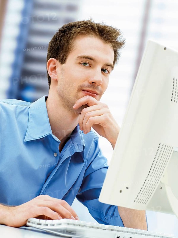 Businessman using a computer in an office