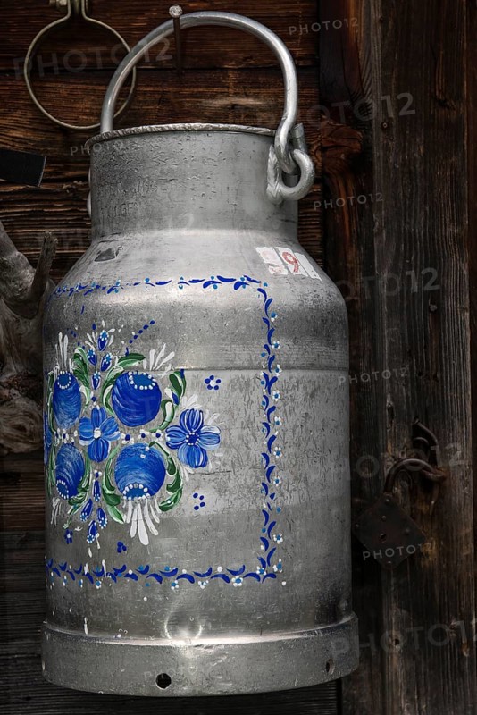 Painted milk jug