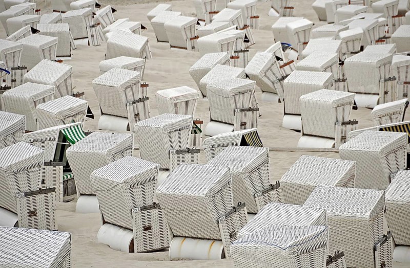 White beach chairs