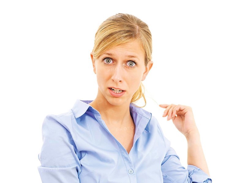 Young woman looking surprised
