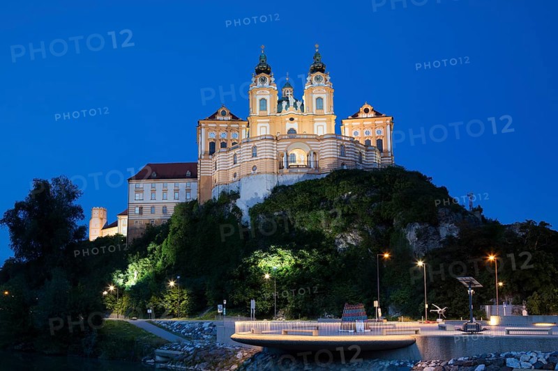 Benedictine Abbey of Melk Abbey at dusk