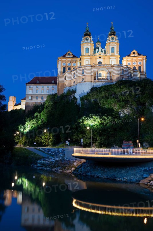 Benedictine Abbey of Melk Abbey at dusk