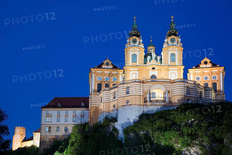Benedictine Abbey of Melk Abbey at dusk