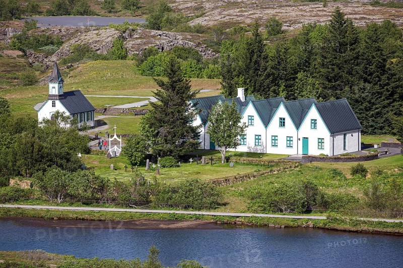 Pingvellir National Park with the church Pingvallakirkja