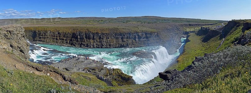Panorama of Gullfoss Waterfall