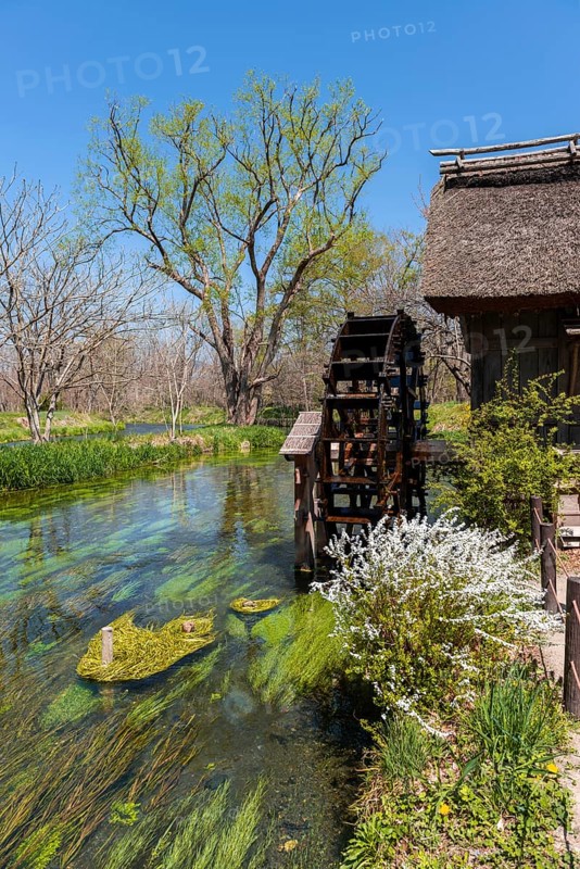 Water mill on a river