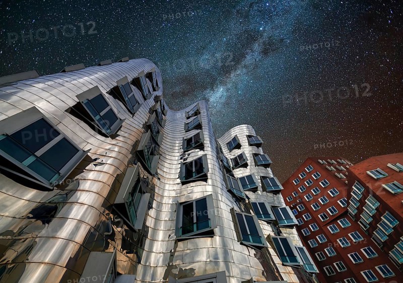 Gehry buildings at night