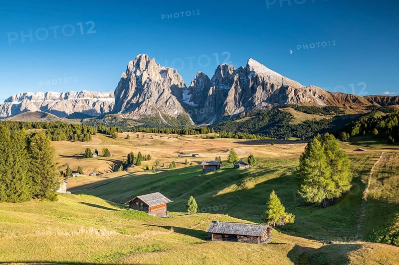 Alpine huts on the Seiser Alm