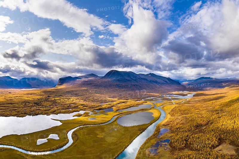 Autumn landscape with river