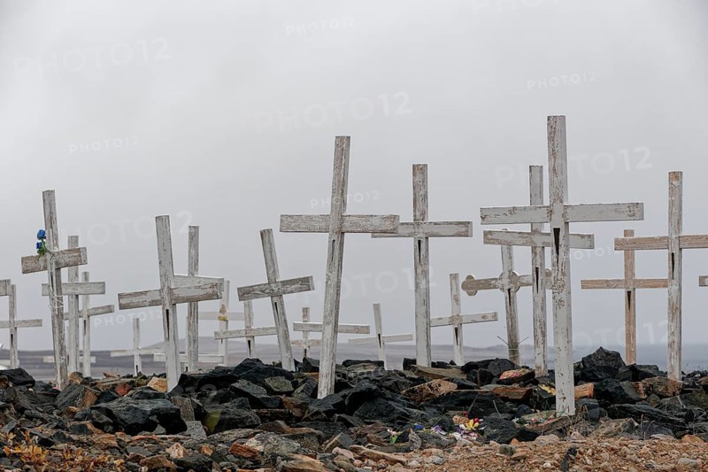 Grave crosses at the cemetery