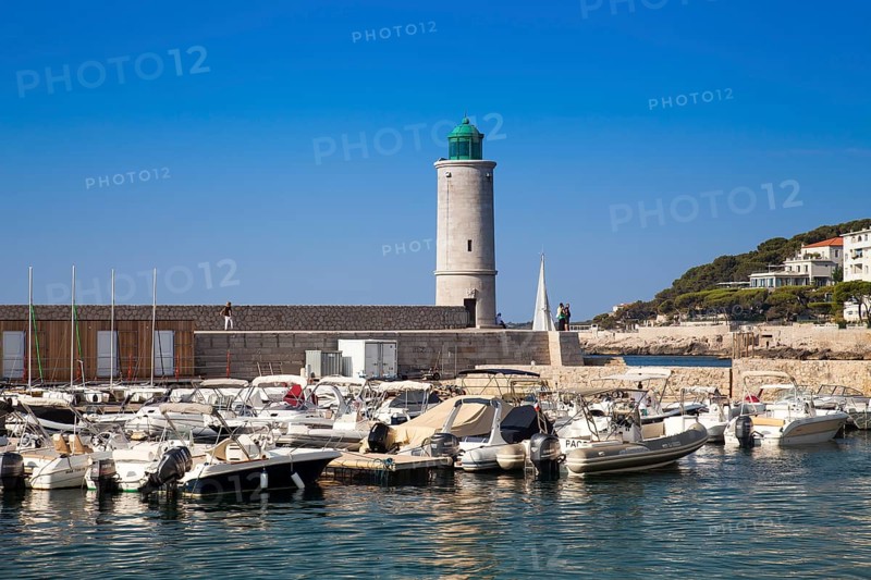 The lighthouse at the marina of Cassis