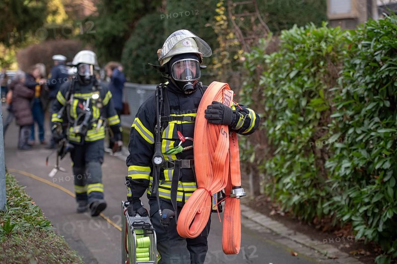 Firefighter with respiratory protection in action