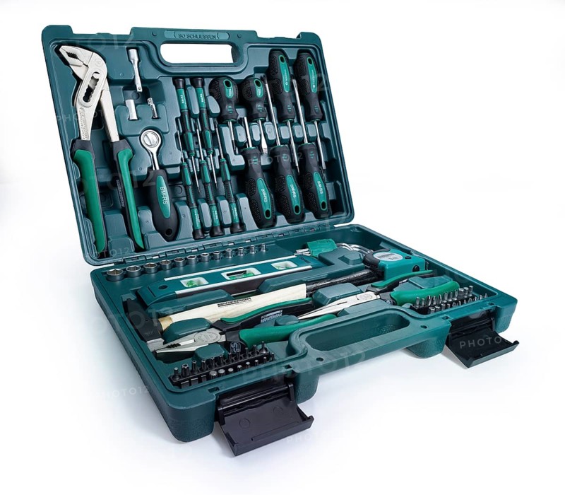 Tool case with various screwdrivers
