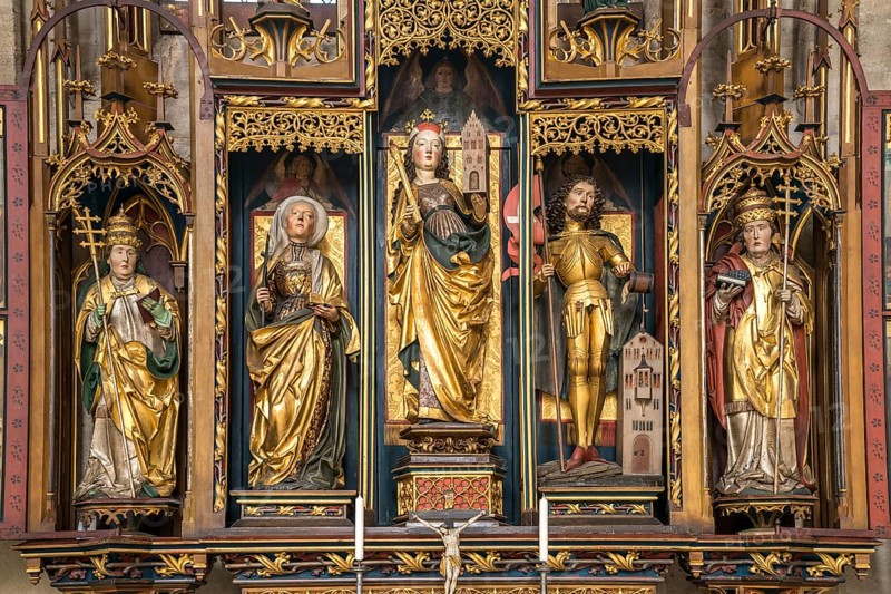 Cross altar in the catholic city parish church St. Georg
