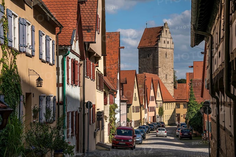 Old town with Rothenburger Tor in Dinkelsbuhl