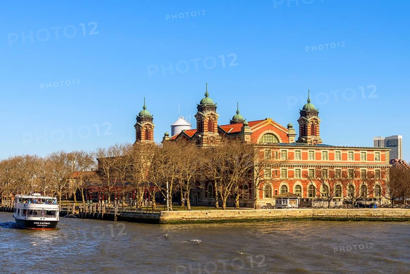 View from Hudson River to Memorial Museum of Immigration