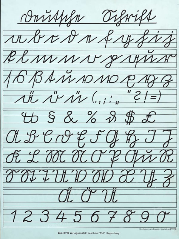 Writing board with alphabet