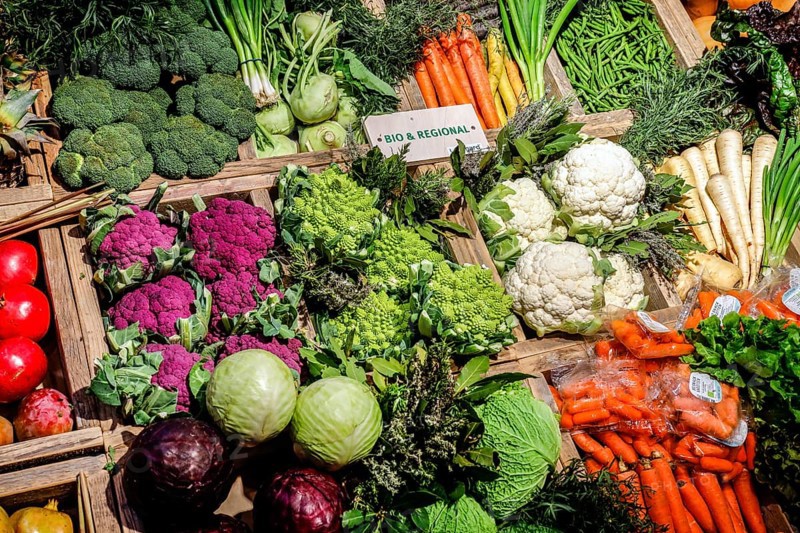 Organic vegetables in the organic market
