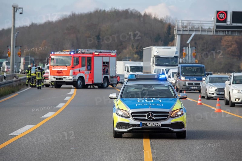 Police car on the freeway