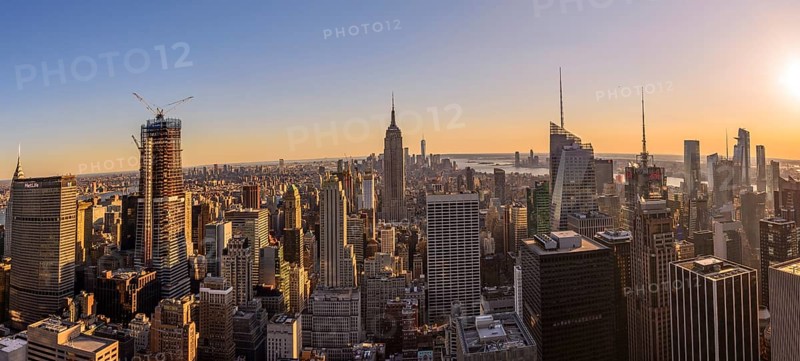 View of Midtown and Downtown Manhattan and Empire State Building from Top of the Rock Observation Center