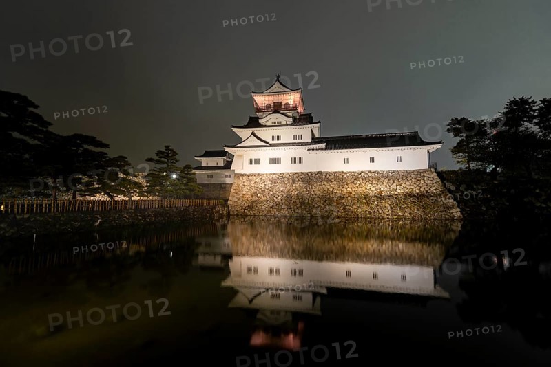 Japanese castle at night