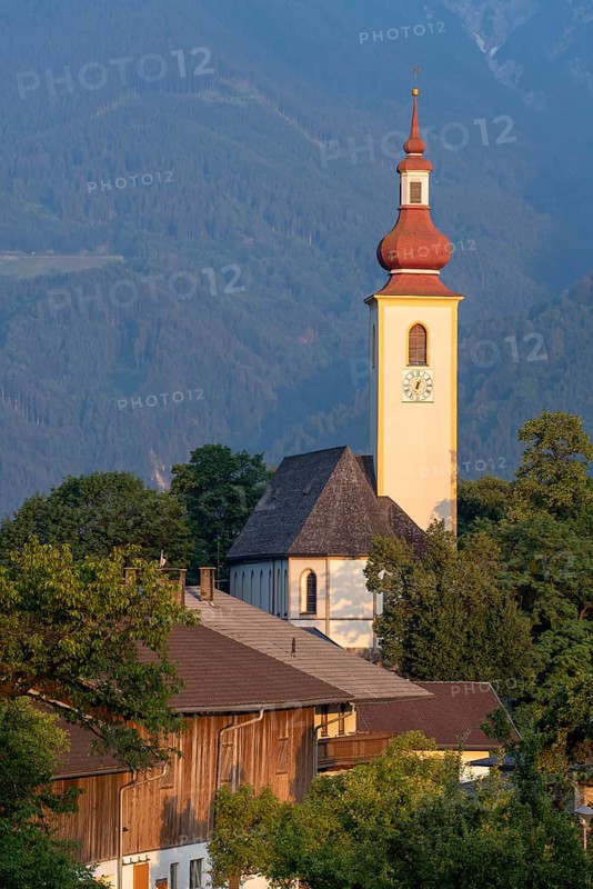 Parish church St. Margarethen in the first morning light