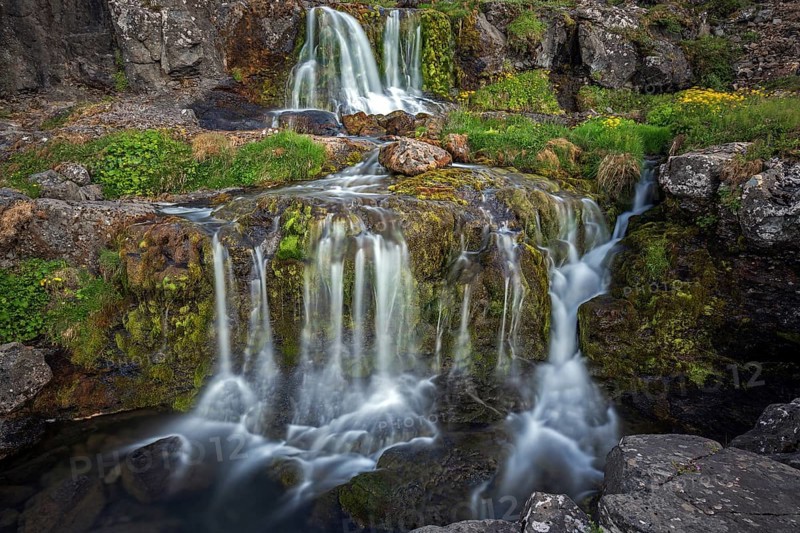 River Dynjandisa at the waterfall Dynjandifoss