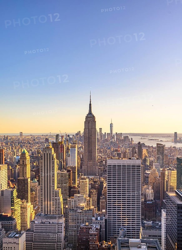 View of Midtown and Downtown Manhattan and Empire State Building from Top of the Rock Observation Center