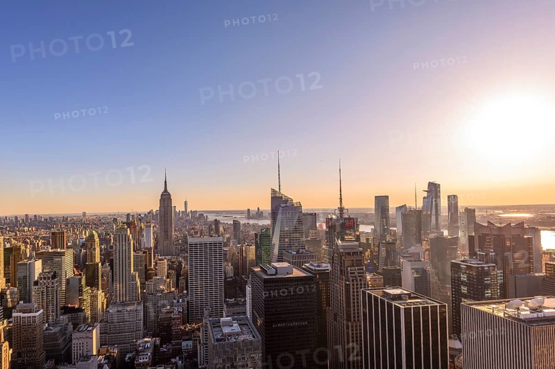 View of Midtown and Downtown Manhattan and Empire State Building from Top of the Rock Observation Center