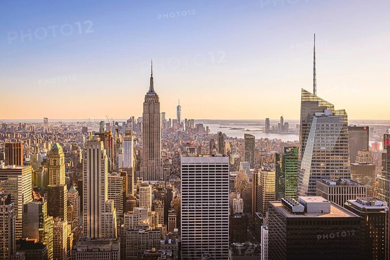 View of Midtown and Downtown Manhattan and Empire State Building from Top of the Rock Observation Center