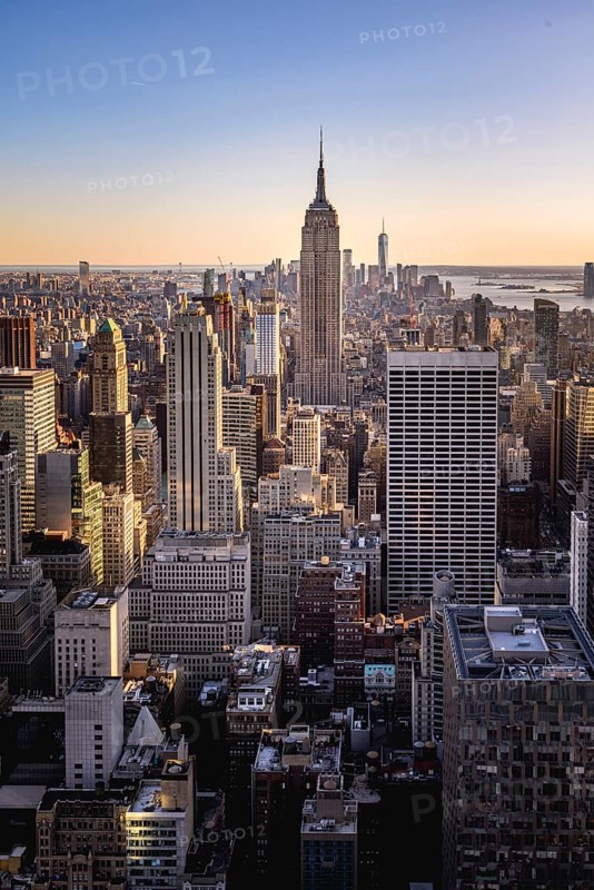 View of Midtown and Downtown Manhattan and Empire State Building from Top of the Rock Observation Center