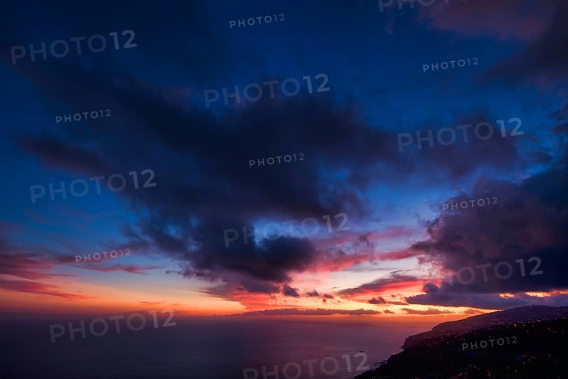 Dramatic cloudy sky at sunset